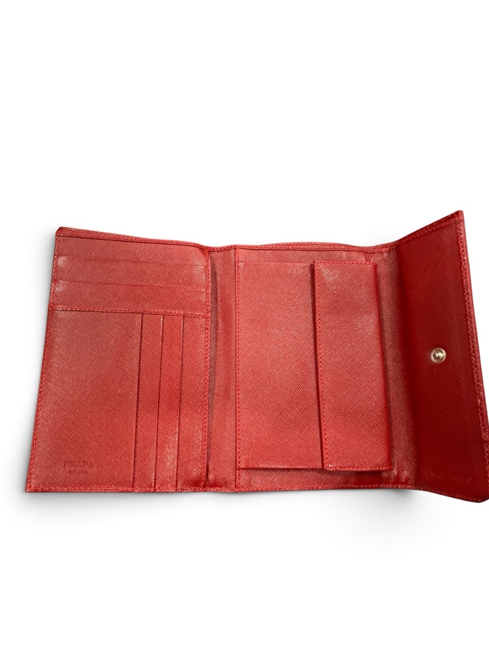 Authentic Prada Red Nylon & Saffiano Leather Continental Wallet with Box & Coa - Picture 12 of 15